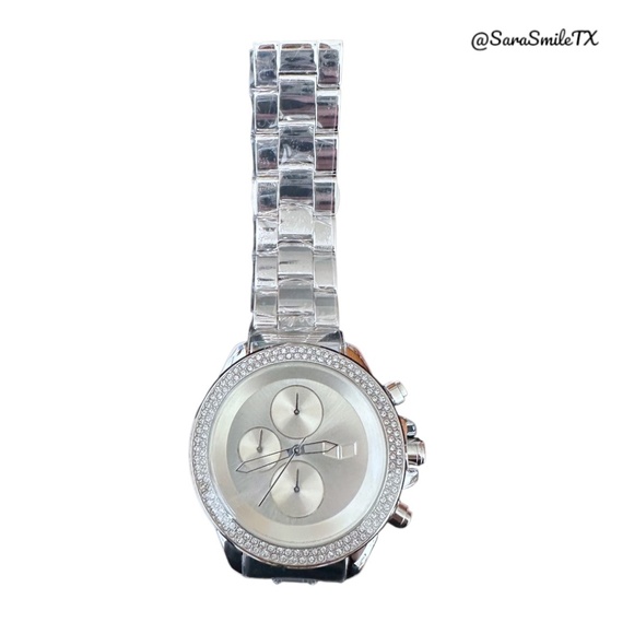 VESTAL ZR2018 Swarovski Silver Stainless Steel 43mm Watch - NWOT - Picture 7 of 15